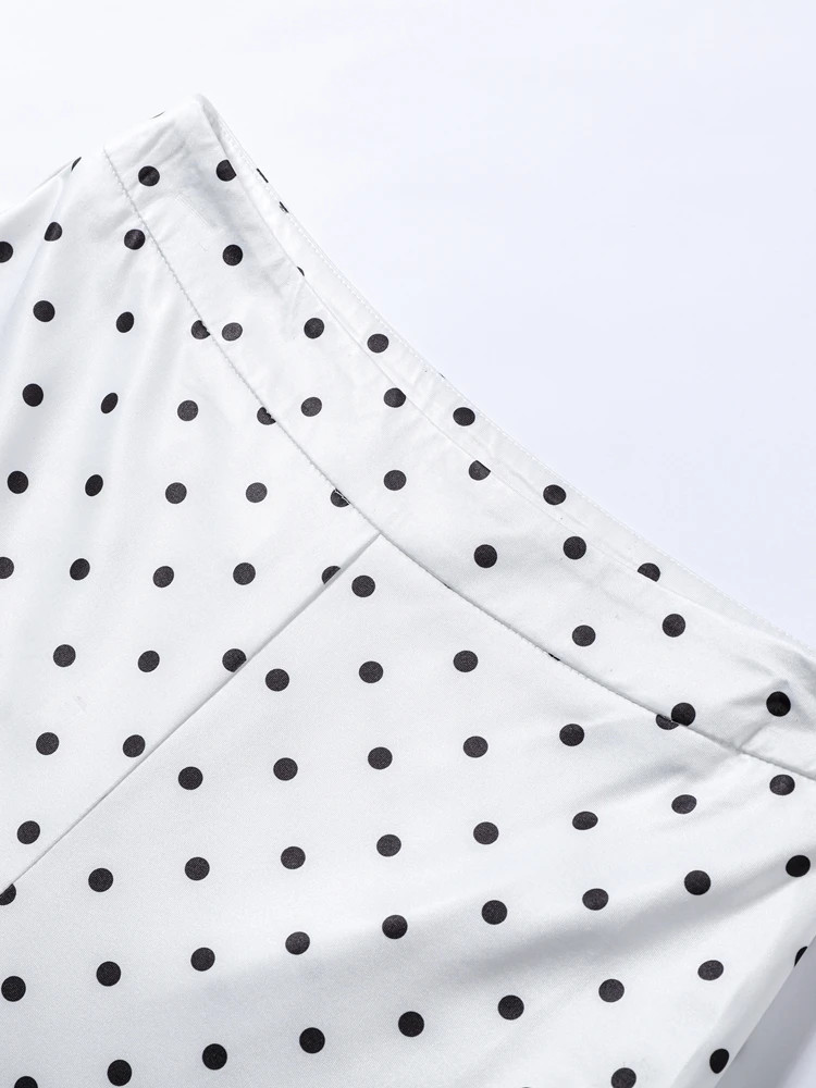 Polka Dot Halter-Korsett-Top, Dreiviertel-Hosenanzüge für Damen, sexy U-Ausschnitt, ärmellos, rückenfrei, Schnür-Tops, Etui-Hosen-Outfits – Detail 8
