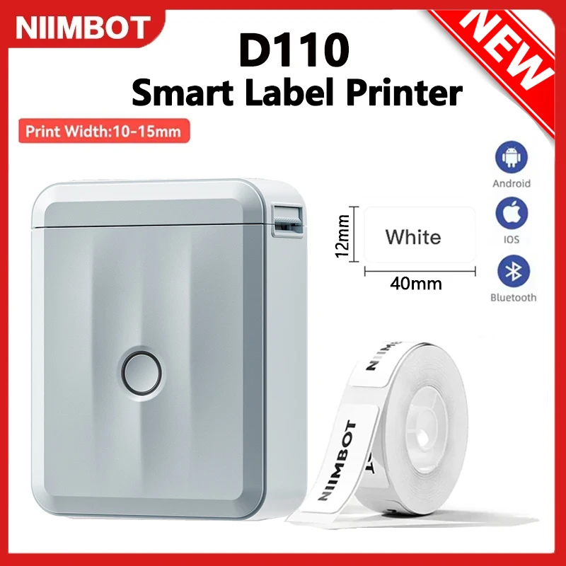 Niimbot D110 Mini Portable Thermal Upgrade Printer Self-Adhesive Sticker Printer Printer Bluetooth PC Android IOS Machine NEW