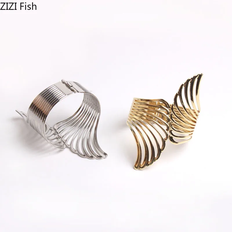 Gold/silver Wings Napkin Rings Stainless Steel Dining Table Gold Plated Paper Napkin Ring Restaurant Hotel Bathroom Towel Buckle