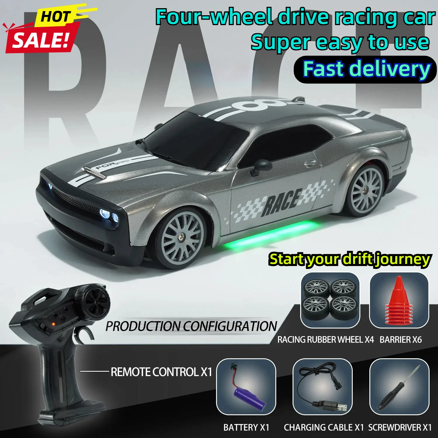 1; 20 RC 4WD Drift Stunt Car GTRPRO Racing Model AE86PRO with Detachable Wheels Adult Boy Girl Toy Gift for Kids