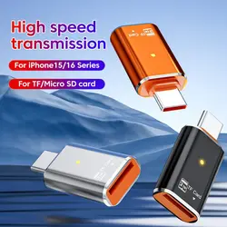 Mini Card Reader Type C Adapter Micro to SD TF Memory Card Reader For iPhone15 16 ProMax PC Laptops Accessories USB C Cardreader