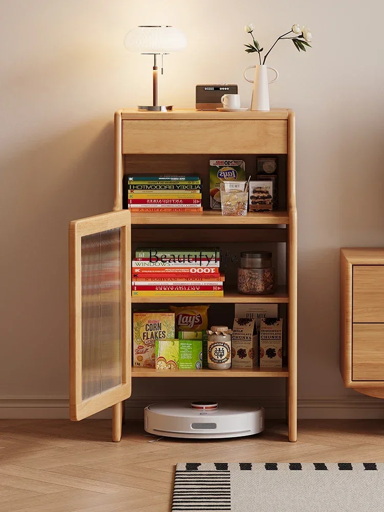 

ls 51Solid wood sweeping robot shelf, living room sofa side cabinet, suitable for sweeping and dragging storage cabinet