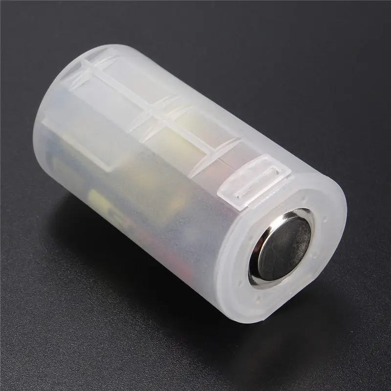 5Pcs 2 AA to D Size Battery Adapter Parallel Holder Case Conversion  Box Adaptor Converter Switcher Translucent White Wholesale