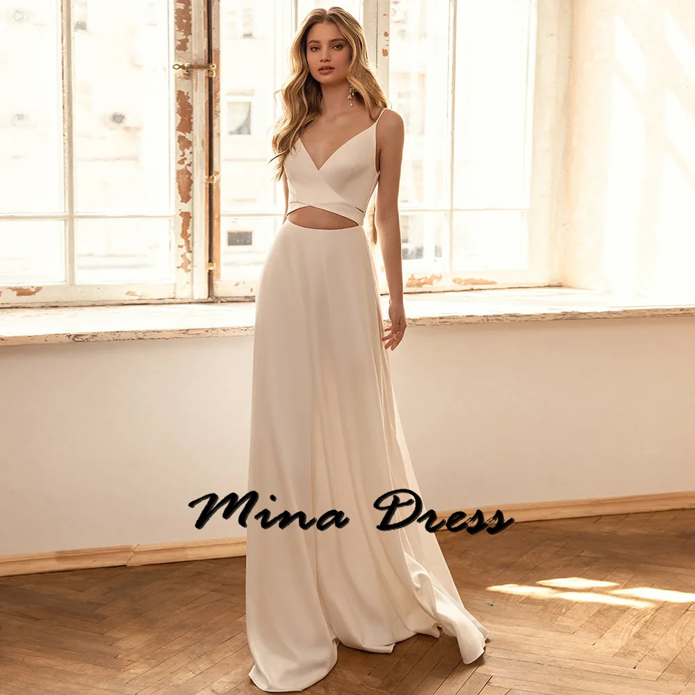 

Mina Customized Spaghetti Straps Evening Dresses for Special Occasions Backless Sleeveless Luxury Dresses Women 2024 Leak Dress