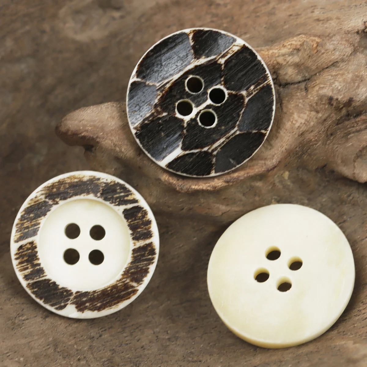 6pcs Natural White Bone Buttons Heavy Sewing Supplies DIY SOJO Original Irregular Texture Marble Luxury Designer Suit Button