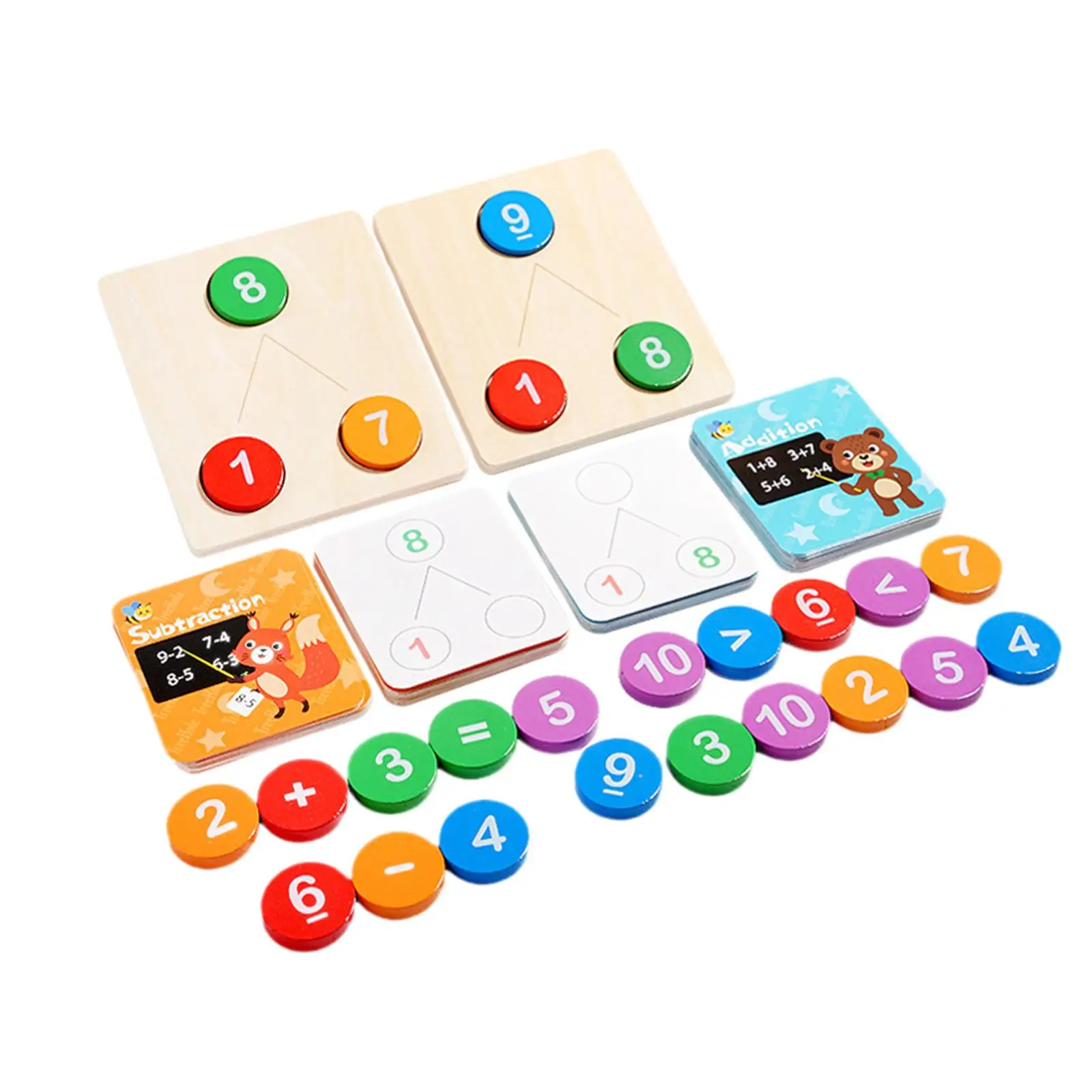 Zählen von Holzspielzeug, mathematische Manipulationen, Zahlen, Arithmetik, Lernen für Kinder im Alter von 3, 4, 5, 6 7, Kleinkinder, Kinder, Urlaubsgeschenke