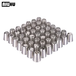 49PC Nozzle Cake Tools Russian Piping Tips 304 Stainless Steel Russia Pastry Tube Kitchen accessories Baking tools