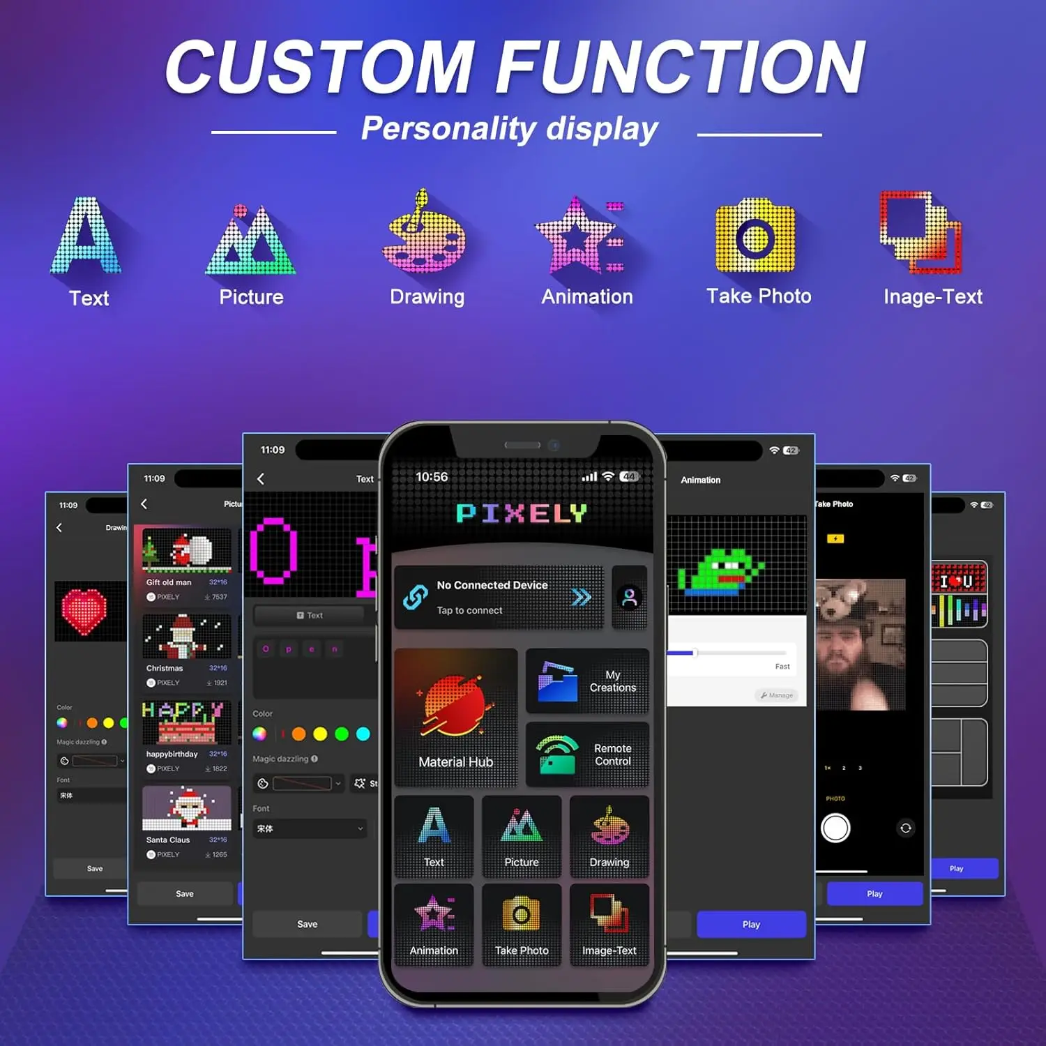 علامة LED للتمرير قابلة للبرمجة شاشة رقمية مرنة التحكم عبر USB والتطبيق محرر DIY مخصص نص أنماط الرسوم المتحركة للسيارة #3