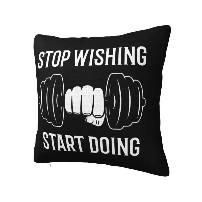 Stop Whining Start Doing Gym Throw Pillow Case 50*50cm Decor Home Bodybuilding Quote Cushion Cover Soft Polyester Pillowcase