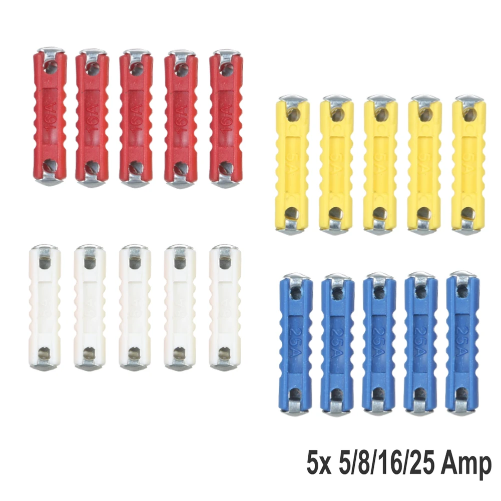 40 Piece Classic Car Fuse Kit for Automotive Electronics Includes 5A 8A 16A 25A Fuses in Flat Head Tubular Design