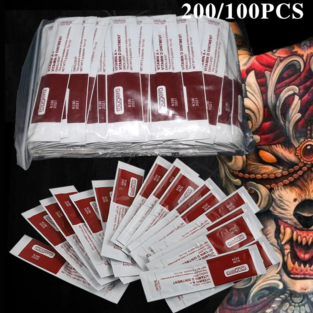 

200/100PCS Tattoo Aftercare Cream Vitamin A&D Ointment Tattoo Repair Cream Tattoo Repair Gel Tattoo Aftercare Accessories