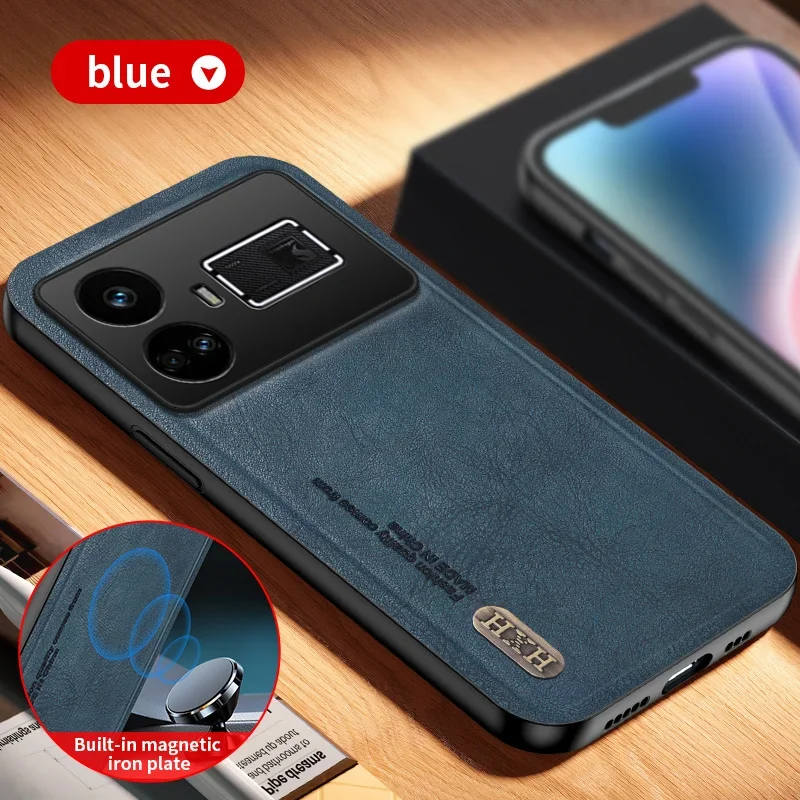 

For OPPO Realme GT 5 Case Luxury PU Leather Skin Magnetic Protective Back Cover Phone Case For OPPO Realme GT5 Full Cover Shell