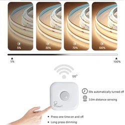 COB led Strip Light Wireless Motion Sensor touch DIY Kitchen Shelf Pantry Showcase Closet Under Cabinet Dimmer backlight lamp EU