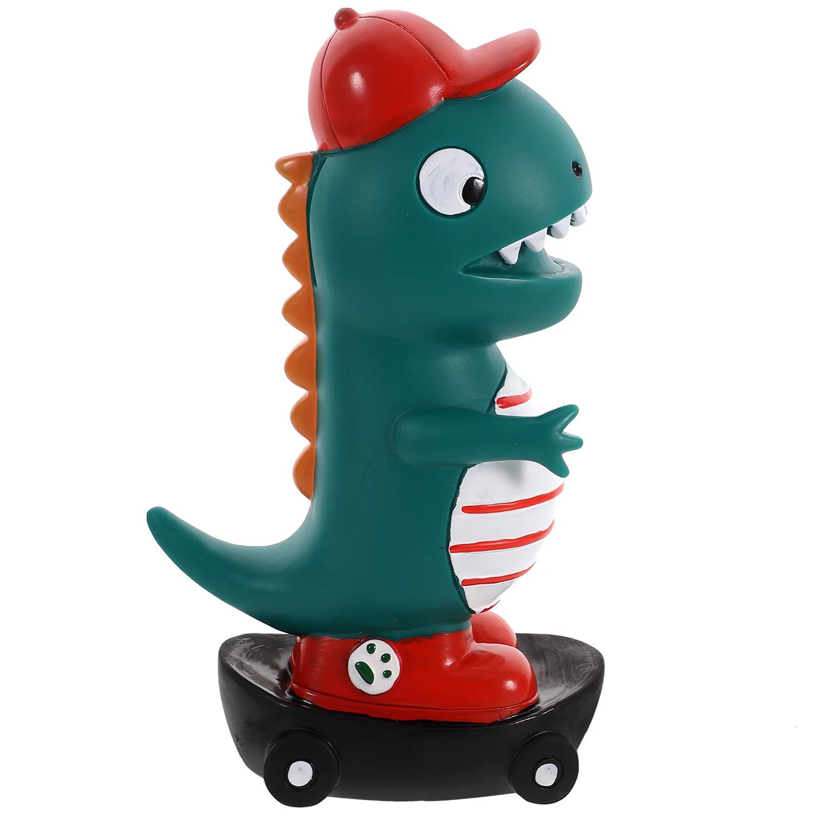 وعاء نقود على شكل ديناصور، حرفة رائعة، تفاصيل دقيقة، حامل ثابت، سطح مسطح، تشجيع التوفير، حصالة على شكل حيوان من الفينيل