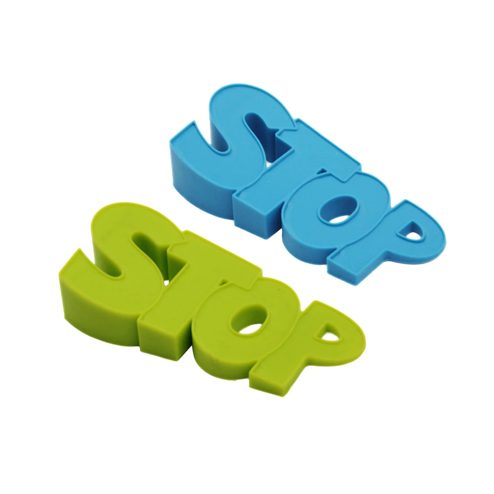 

2pcs Stop Letter Door Stopper Silicone Door Stopper Child Safety Supplies Silicone Letter Door Stopper