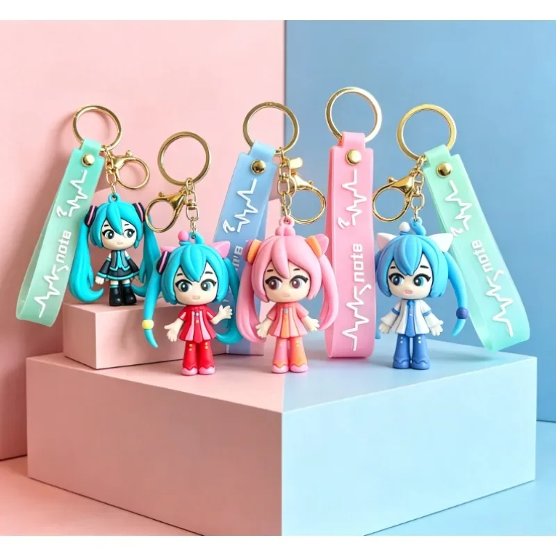 Hatsune Miku Keychain Anime Bag Pendant Cartoon Small Decoration Accessories Car Key Chain Backpack Charm Christmas Gift view 4