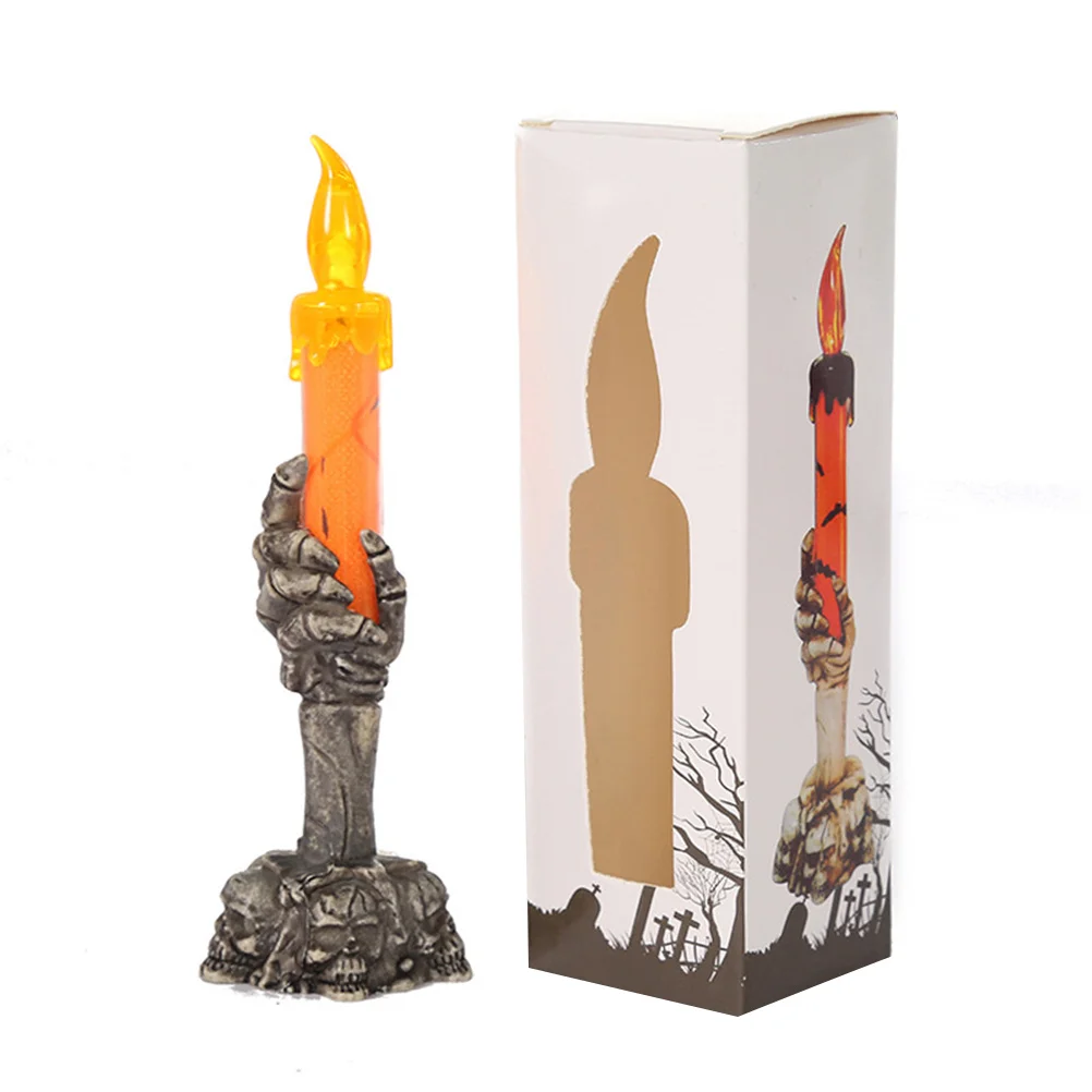 

2Pcs Durable Plastic Halloween Lamp Glowing Ghost Hand Light Orange Green LED Lamp Halloween Decoration Props