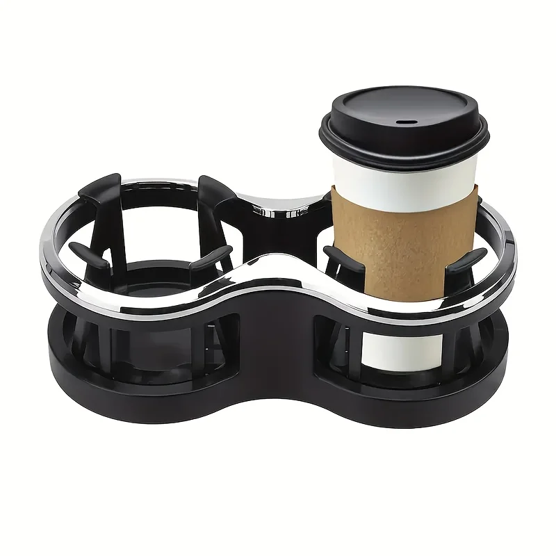 

Car Double Cup Holder With Adjustable Base Beverage Holder Elastic Non-Slip Cup Holder MultiFunction Storage Bracket Accessories