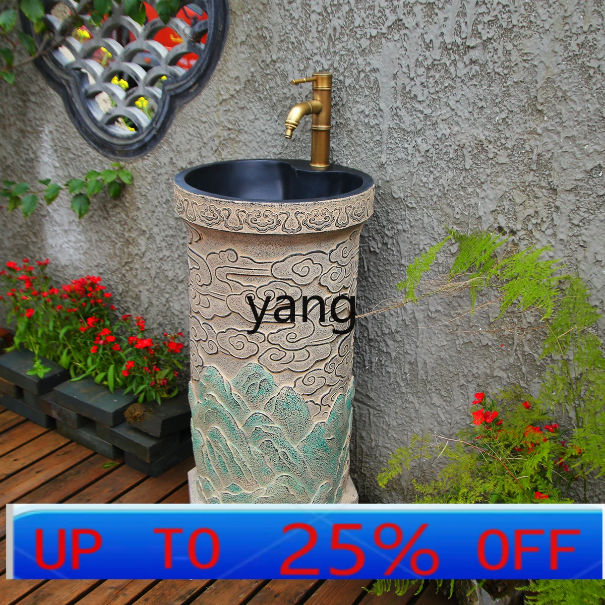 

Lcx balcony column basin integrated floor-to-ceiling small apartment washbasin courtyard sink