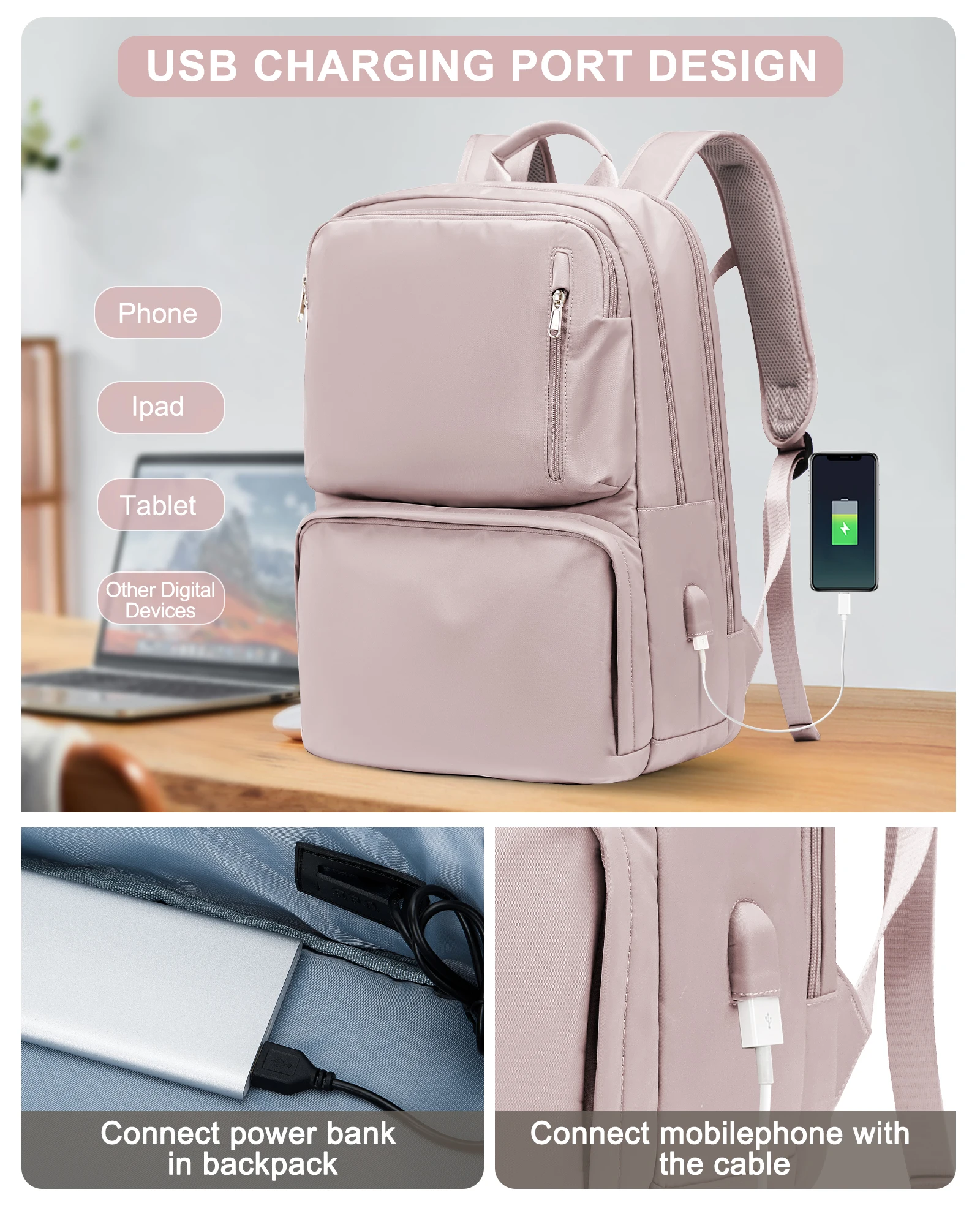 Travel Backpack for Women,40x20x25,Waterproof Carry On Personal Item Bag,Airline Flight Approved Laptop Backpack for Work Hiking