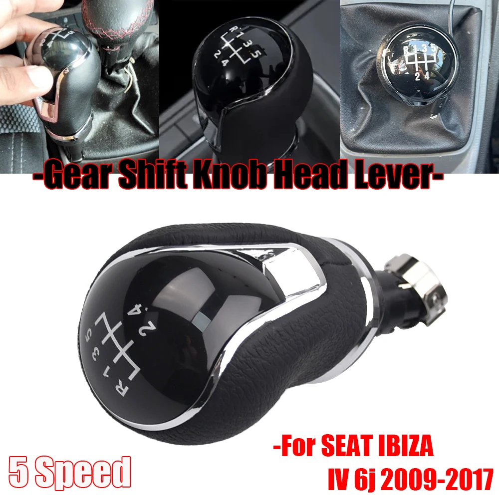 ل سيات إيبيزا IV (6J) 2009-2017 5 6 سرعة دليل مقبض ناقل حركة السيارة رافعة عصا التحول المقبض علبة التروس اكسسوارات السيارات