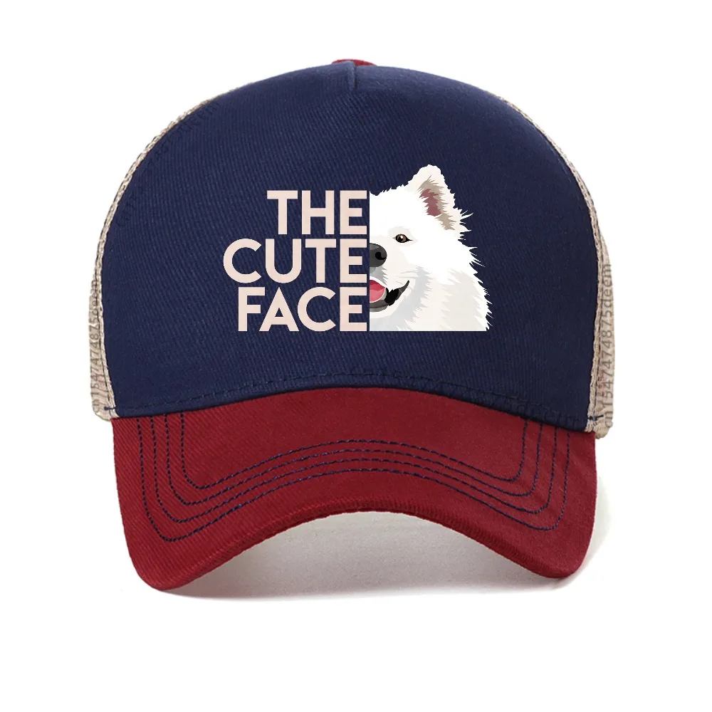 

Funny The Cute Face Samoyed Dog Graphic Printed baseball cap Women's Fashion Casual Summer Breathable sun hats Snapback hat