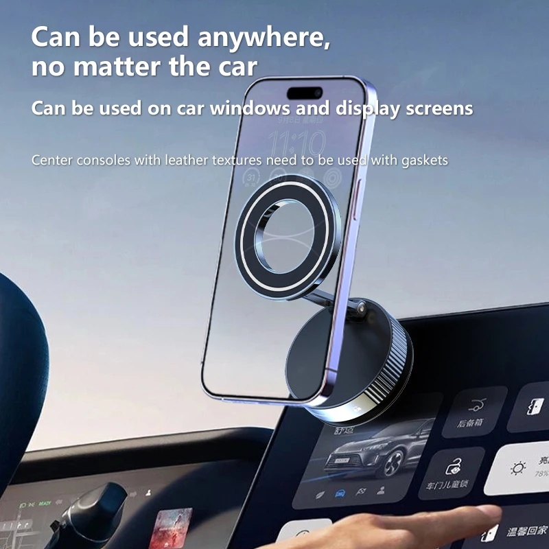 حامل مغناطيسي مكنسة Xiaomi 360 °   تعديل تصميم الامتزاز القوي المغناطيسي حامل هاتف قابل للطي سنادات بالسيارة شفط كأس