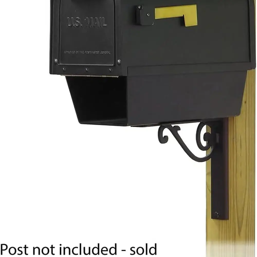 

Classic Lite Curbside Mailbox with News Holder and Baldwin Single Bracket - TC-BWN-FS-2008-BLK