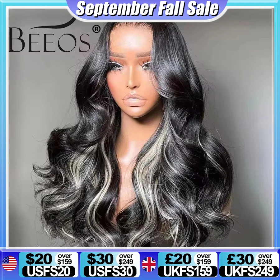

BEEOS 1B/613 Oreo Highlight 13x6 HD Lace Frontal Wig 250% Pre plucked 613 Blonde Body Wave 5x5 HD Lace Closure Wig For Women