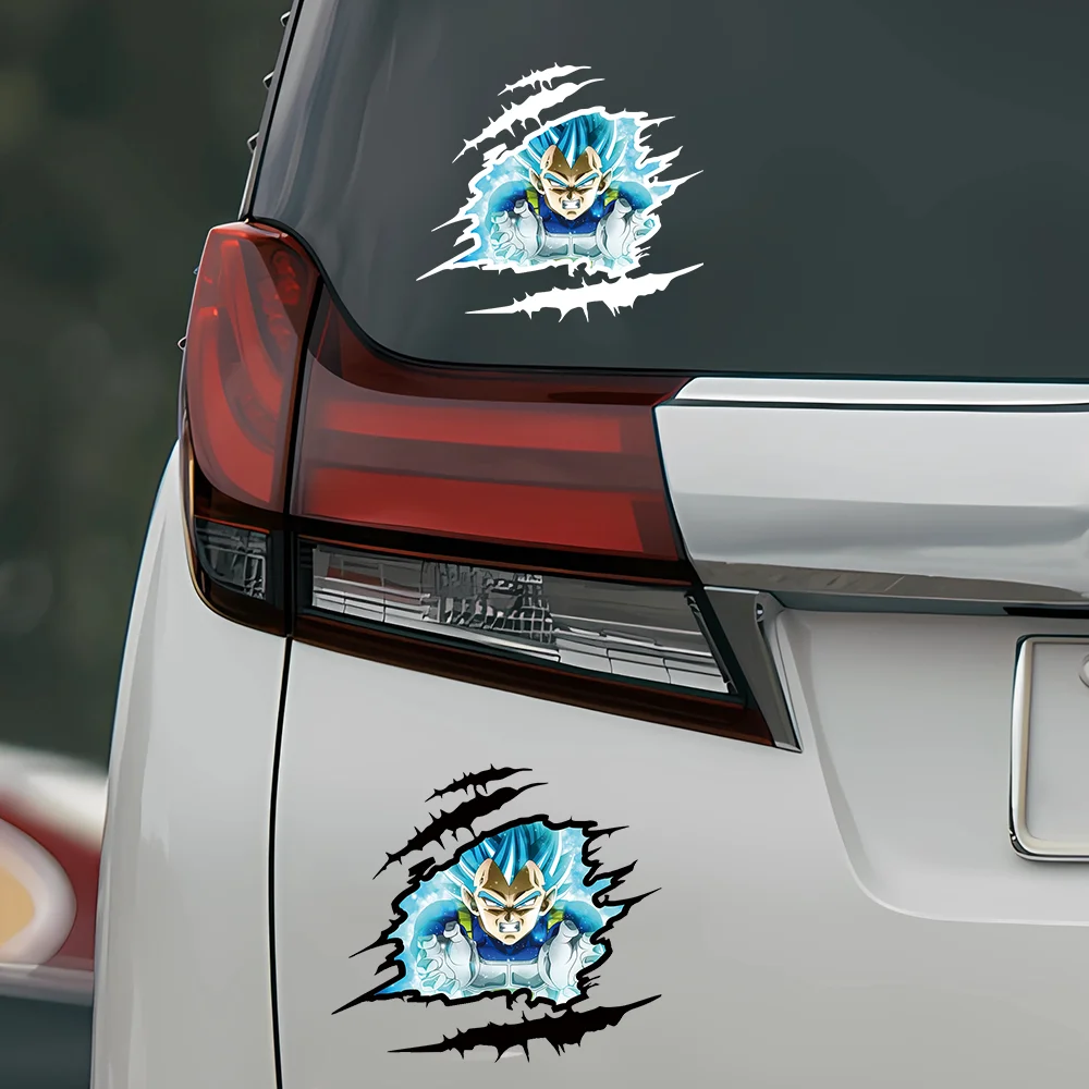 Vegeta Anime Car Waterproof Sticker Sunscreen Decal Cover Scratches Graphic Sticker for Auto SUV Motorcycle Sticker Accessories