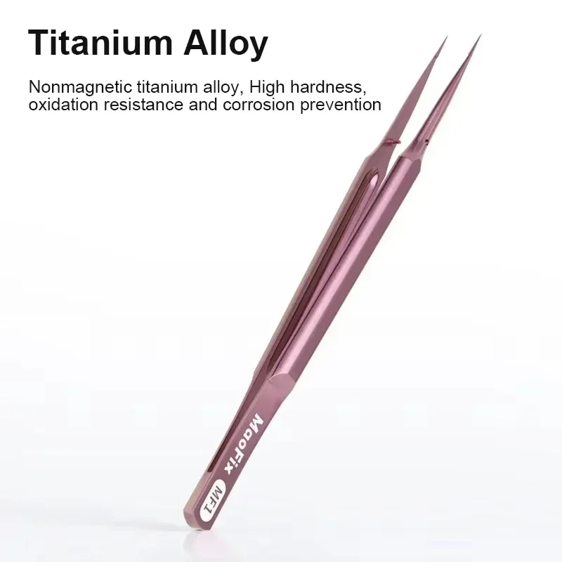 Amaoe MaoFix High Hardness Non-Magnetic Precision Tweezers Ultra-Sharp Titanium Alloy Tweezer For PCB Board IC Chip Repair