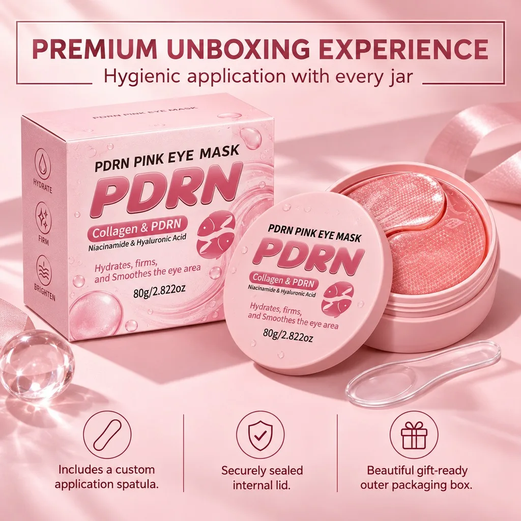 Dark Circles & Puffy Eyes? Collagen PDRN Pink Eye Patches – Slip Resistant Under Eye Area Rejuvenation Korean Skincare Serum