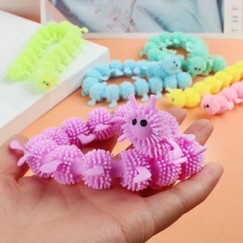 New creative TPR Lalalai unicorn stress relief toys, children\'s toys decompression vent toys, cute pet drawstring caterpillars