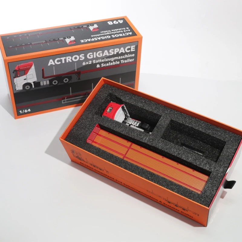 مقياس 1:64 Actros 3-محور مقطورة سيارة محاكاة نماذج من الشاحنات عرض ثابت تحصيل لعبة هدية تذكارية الديكور
