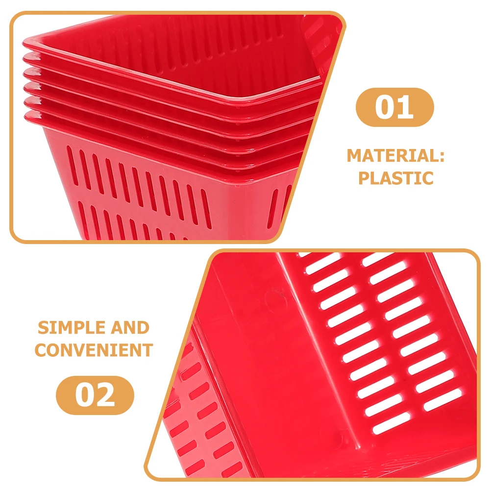 

10pcs Coin Baskets Plastic Storage Lightweight Reusable Home Office Red Large Capacity Outdoor Furniture Solution