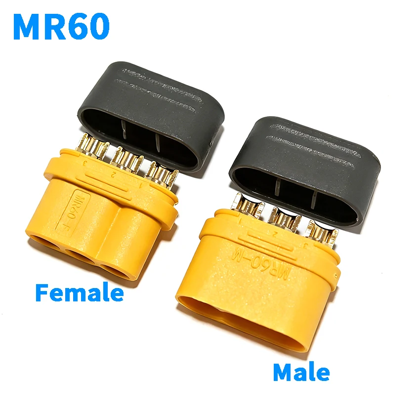 

MR60 MR30 MT30 MT60-M/F Male Female Connector Plug with Sheath for RC Lipo Battery Aircraft Model Plug 3-hole