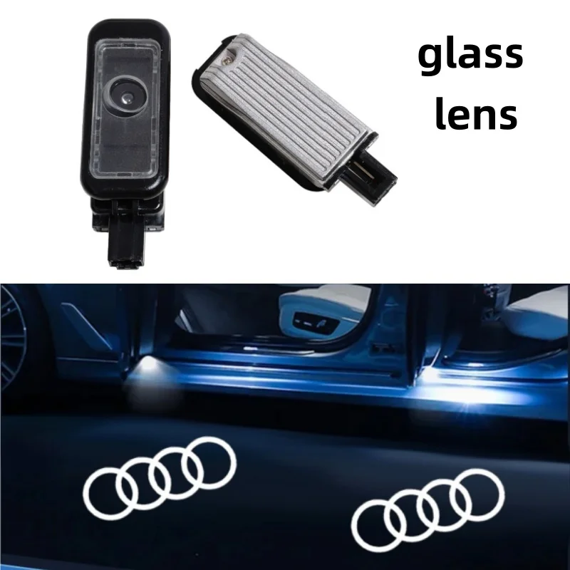 

2PCS Glass Lens Car Door logo Welcome Led Light For Audi A4 B5 B6 B7 B8 B9 A1 A3 8V 8P 8L A6 C5 C6 C7 A5 A7 A8 Q3 Q5 Q7 TT S3 S6