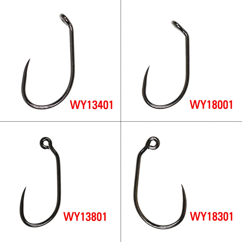 ICERIO 30PCS Competition Barbless Fly Fishing Hook Nymph Dry Wet Flies Jig Fishhook Salmon Trout Fly Tying Hook Non-barbed