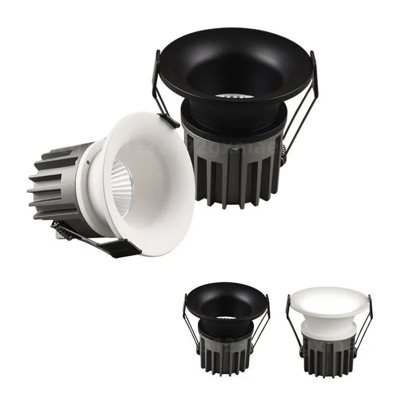 10 stuks dimbare smalle rand anti-glare verzonken COB LED downlights AC85-265V9W12W15W18W20WLED plafondlampen hotel villa verlichting