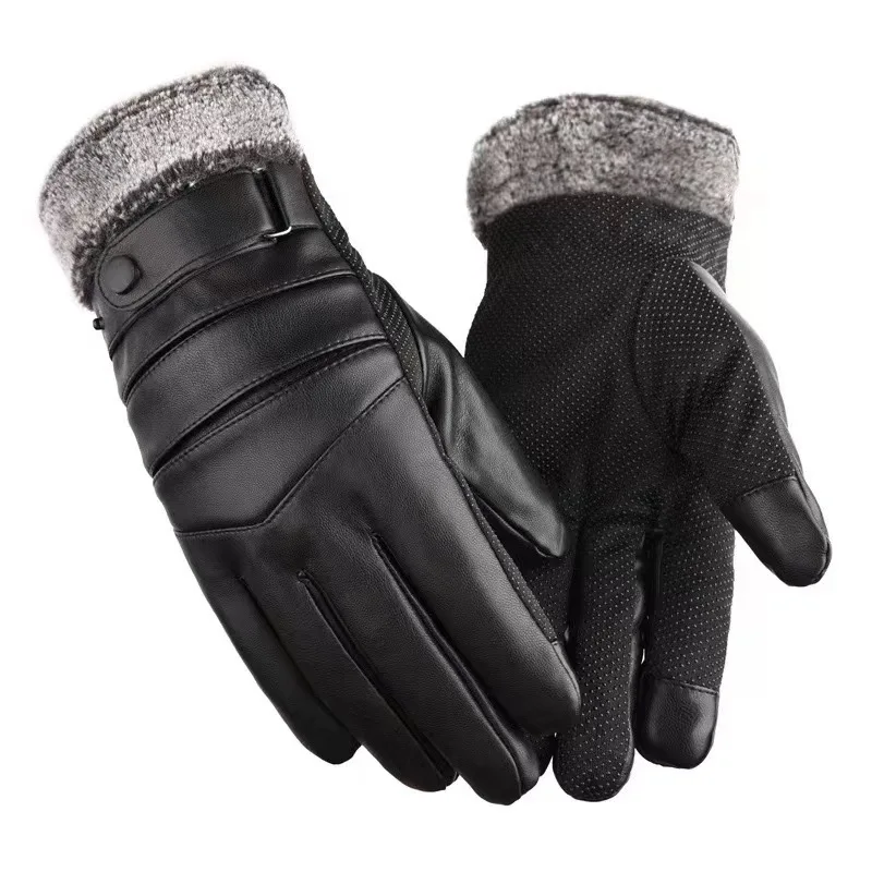 

Winter warm gloves thickened padded cold motorbike riding electric car gloves windproof touch screen outdoor cotton gloves