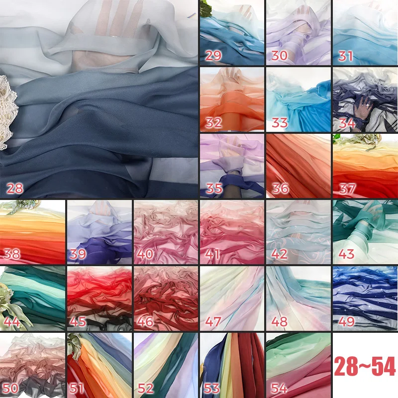 100x150cm Farbverlauf Chiffon-Stoff DIY Regenbogen Abendkleid Tanzkleid Nähmaterial Bedruckter Seidenstoff Bühnenkostüm Dekorationsmaterial – Detail 4