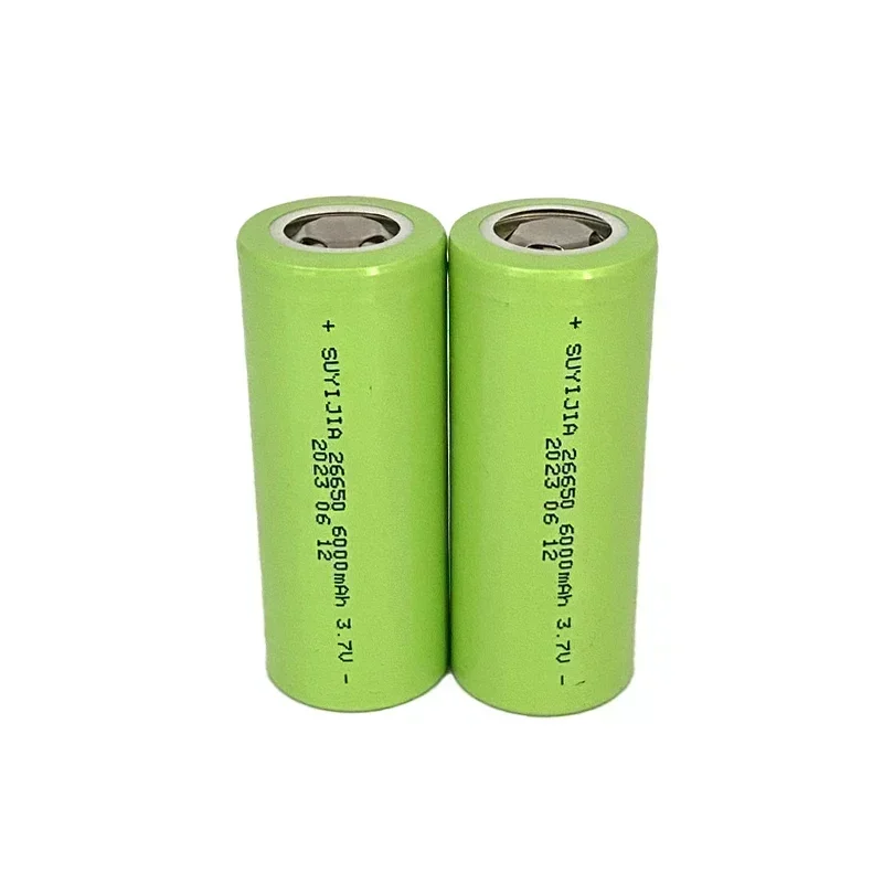 Power Lithium Battery 26650 3.7V Actual Capacity 6000mAh Suitable for LED Lights Electric Vehicles Power Tools 40-50A Discharge