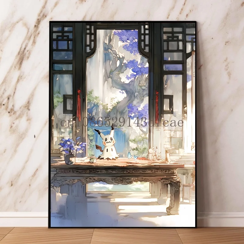 Classic Anime Pokemon Canvas Painting Pikachu Charizard Bulbasaur Poster Print Watercolor Wall Art Picture Home Decor Kids Gifts