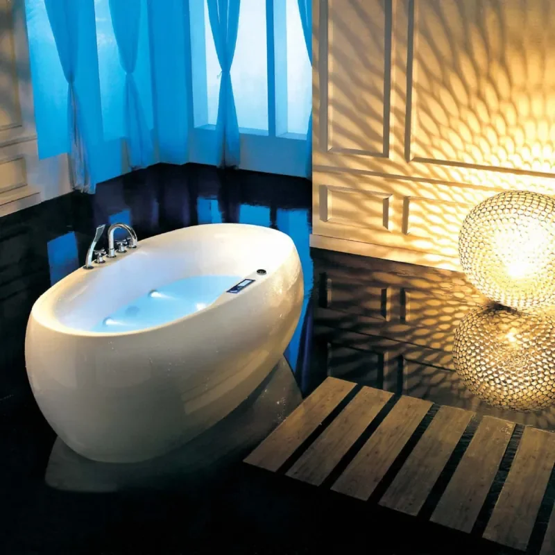 

Egg-Shaped Jacuzzi Bathtub with Constant Temperature Colorful Lamp and Bubble Bath Function for Goose Egg-Shaped Homestay and