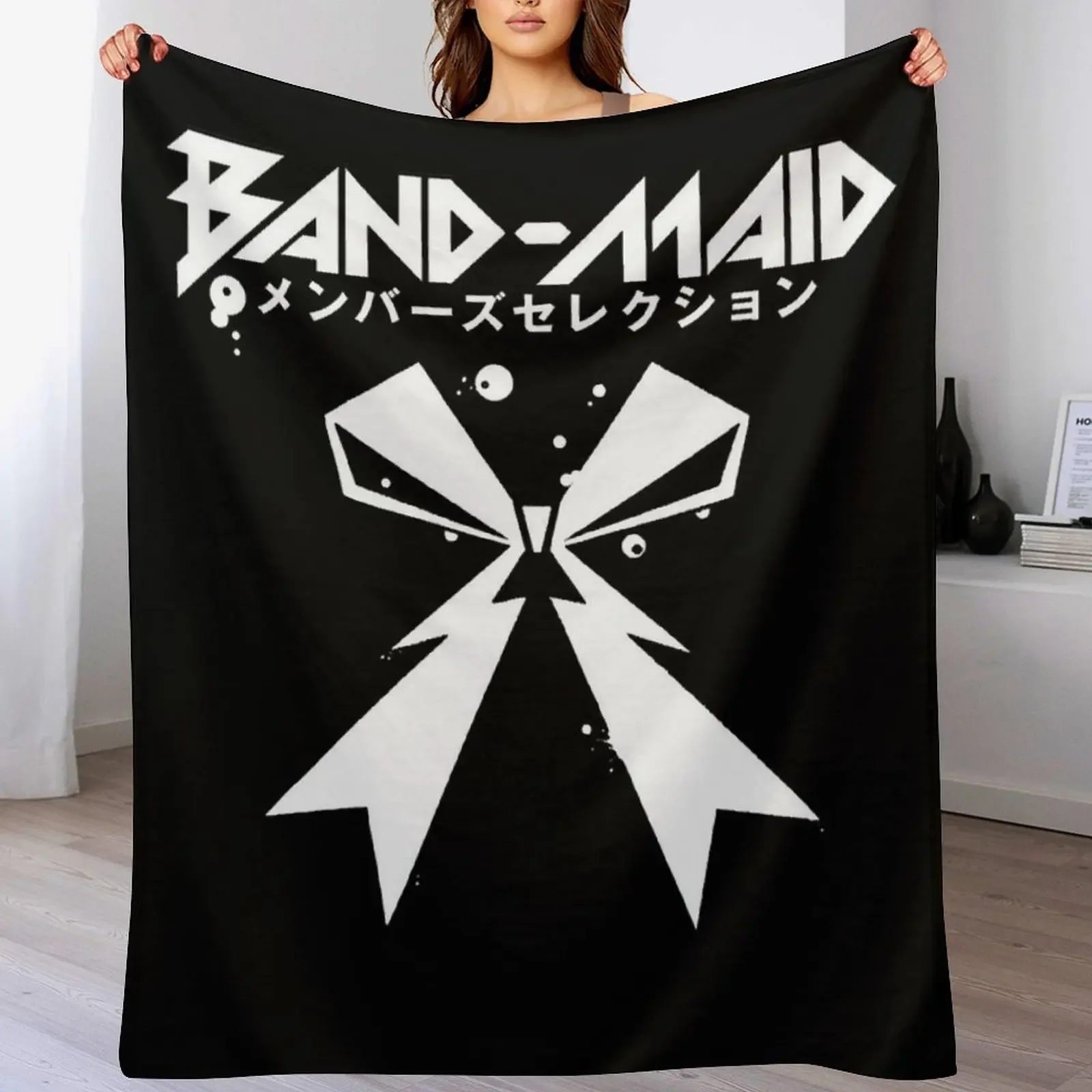 Needed Gifts Band Maid Japan Metal Logo Throw Blanket No Pilling Soft Warm Blanket for Bed