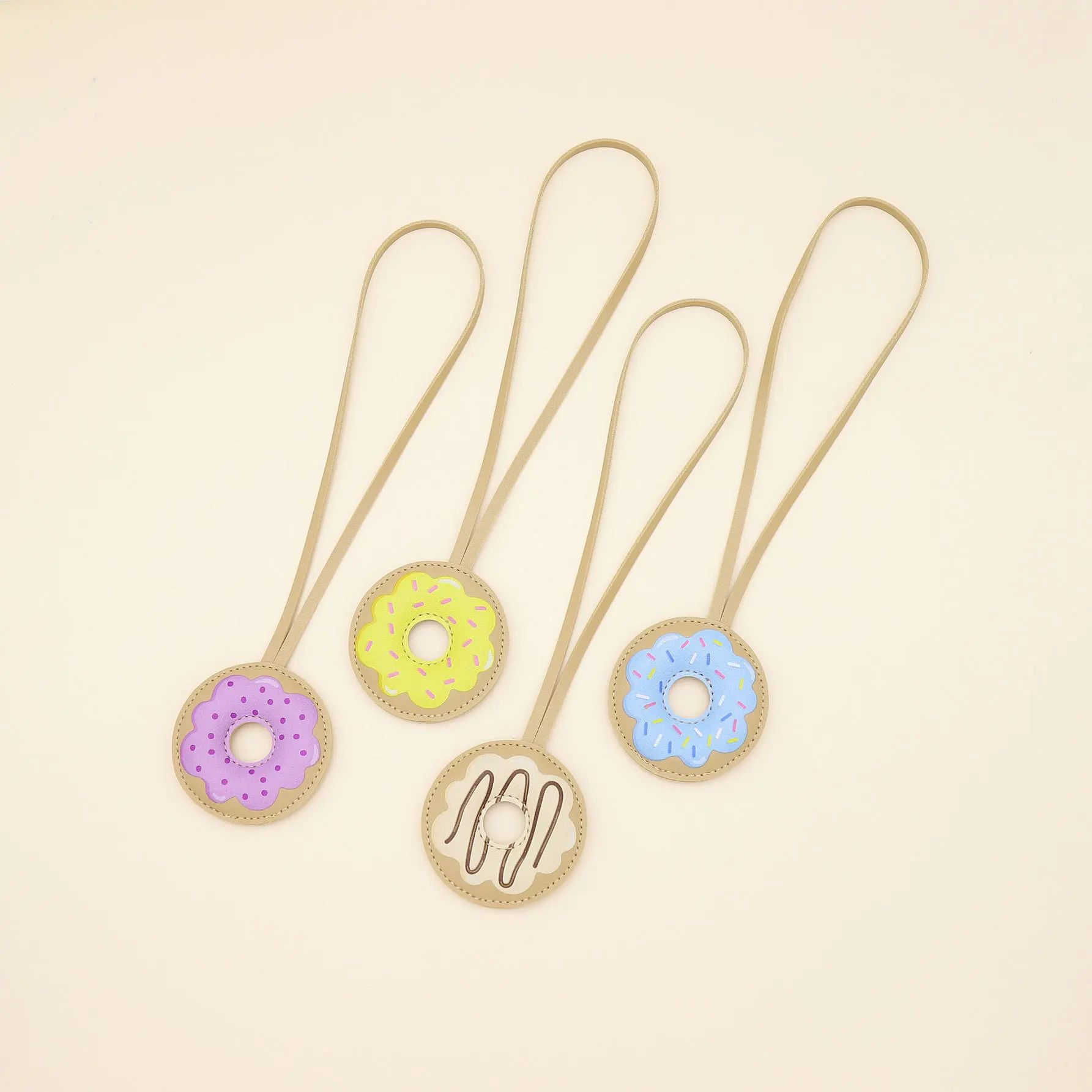 إكسسوارات الحقائب النسائية الكرتون دونات الحلو لطيف Kawaii حقيبة جلدية المعلقات عالية الجودة متعددة الوظائف سلاسل المفاتيح للسيدات #2