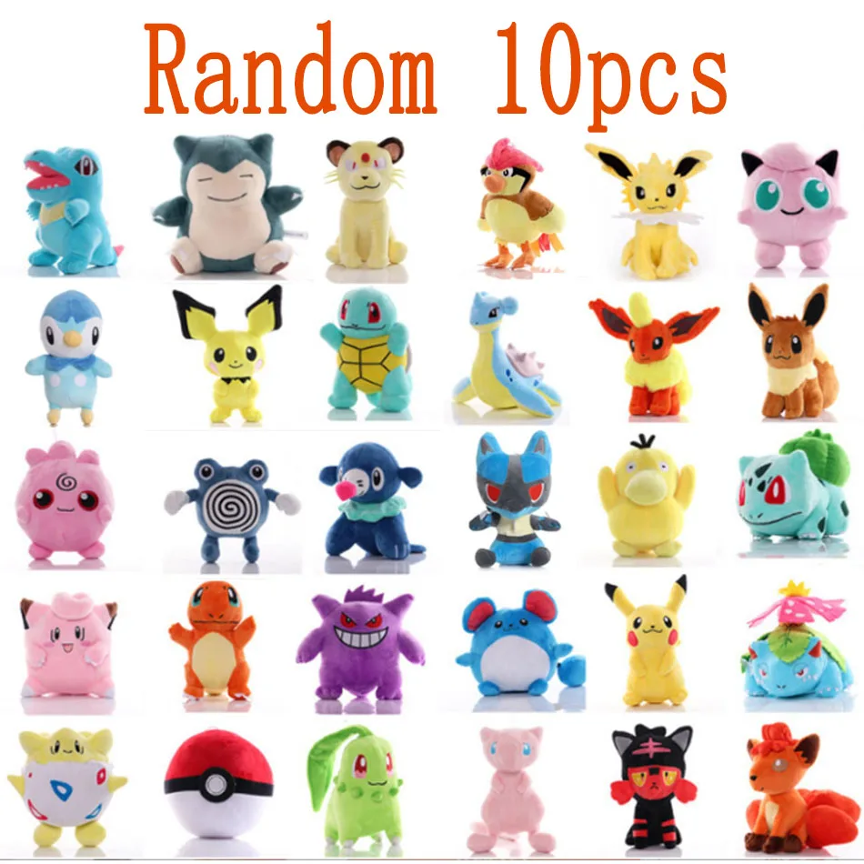 10 Stück offizielle Pokemon-Plüschtiere – Charmander, Squirtle, Pikachu-Plüsch, Bulbasaur-Stofftier, Pokemon-Puppe, Geburtstagsgeschenk