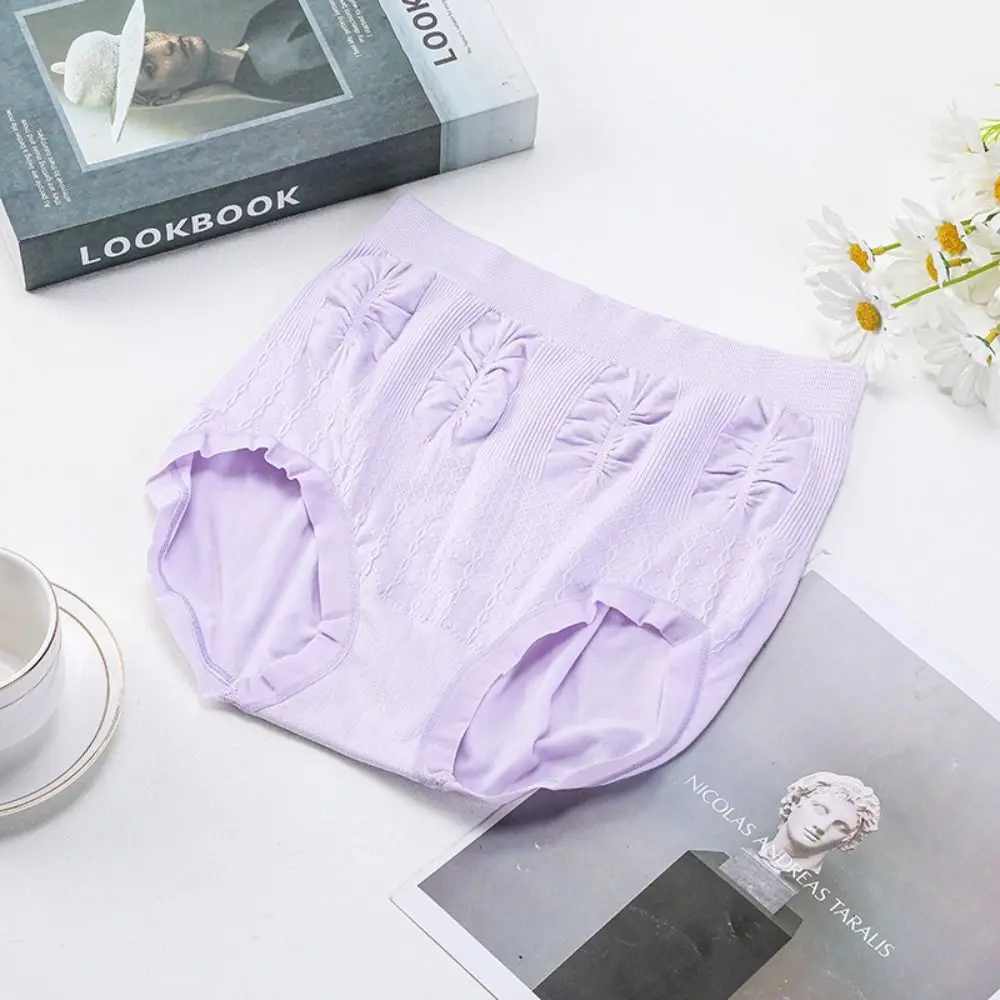 

7Pcs High Quality High Waist Panties Seamless Thin Briefs Solid Color Plus Size Underwear Female