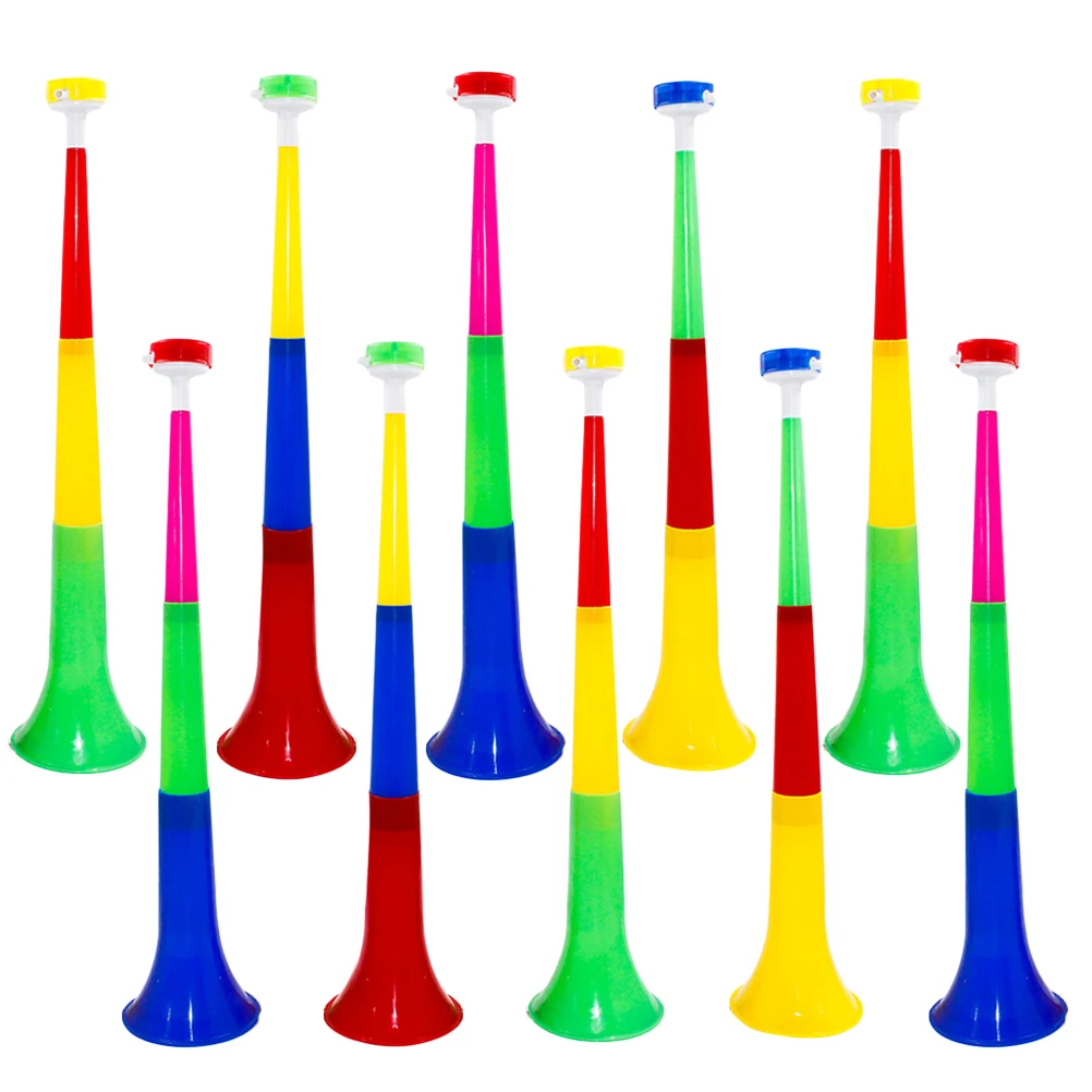 Plastic Telescopic Trumpet Kids Musical Instrument 3 Sections Promotional Props Sports Game Educational Toys Children Play