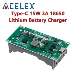 Type-C 15W 3A 18650 Lithium Battery Charger Module DC-DC Step Up Booster Fast Charge UPS Power Supply / Converter 5V 9V 12V